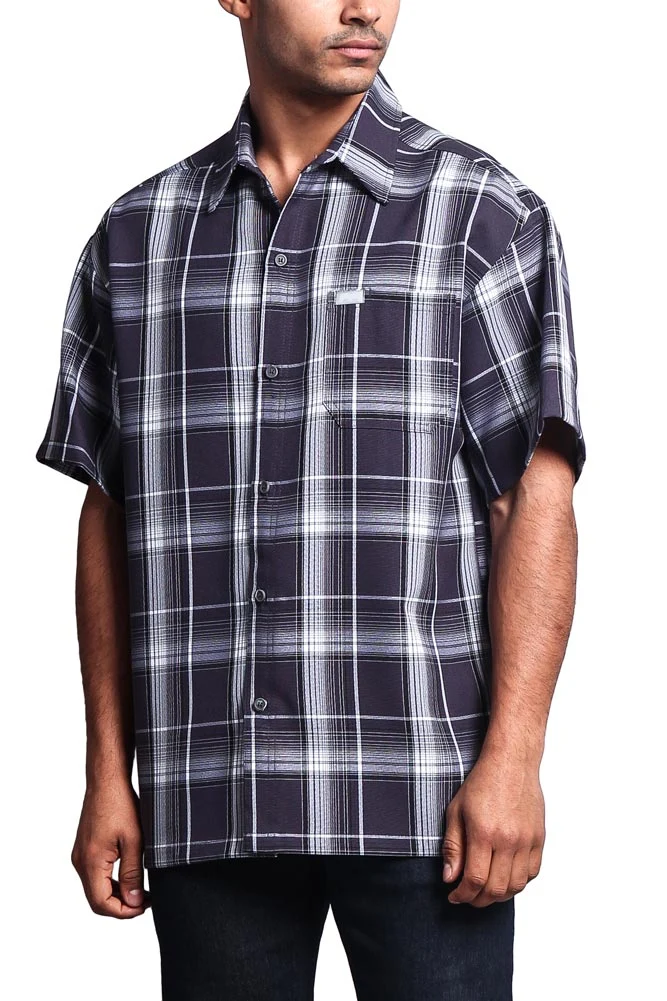 Western Casual Plaid Short Sleeve Button Up Shirt - Image 96