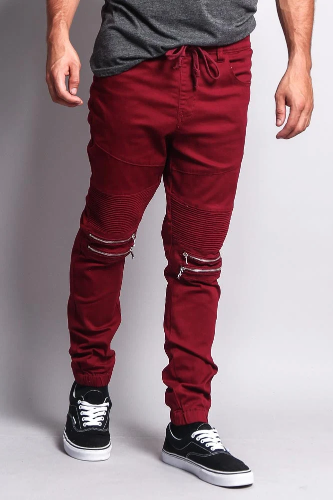 Zipper Knee Biker Twill Jogger Pants - Image 10