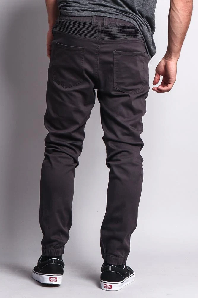 Zipper Knee Biker Twill Jogger Pants - Image 14
