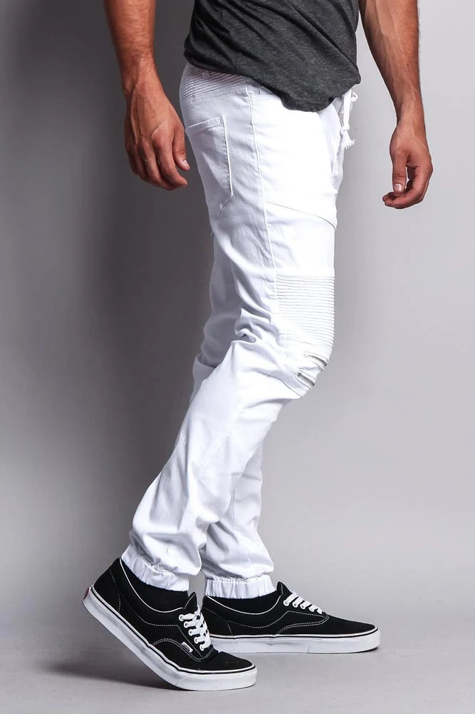 Zipper Knee Biker Twill Jogger Pants - Image 34