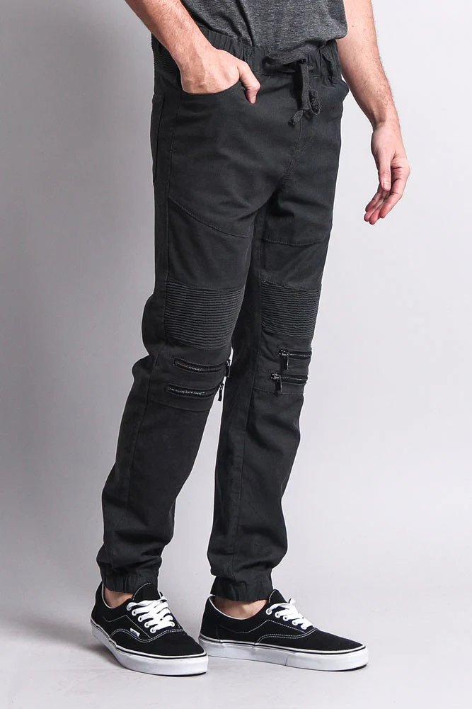 Zipper Knee Biker Twill Jogger Pants - Image 39