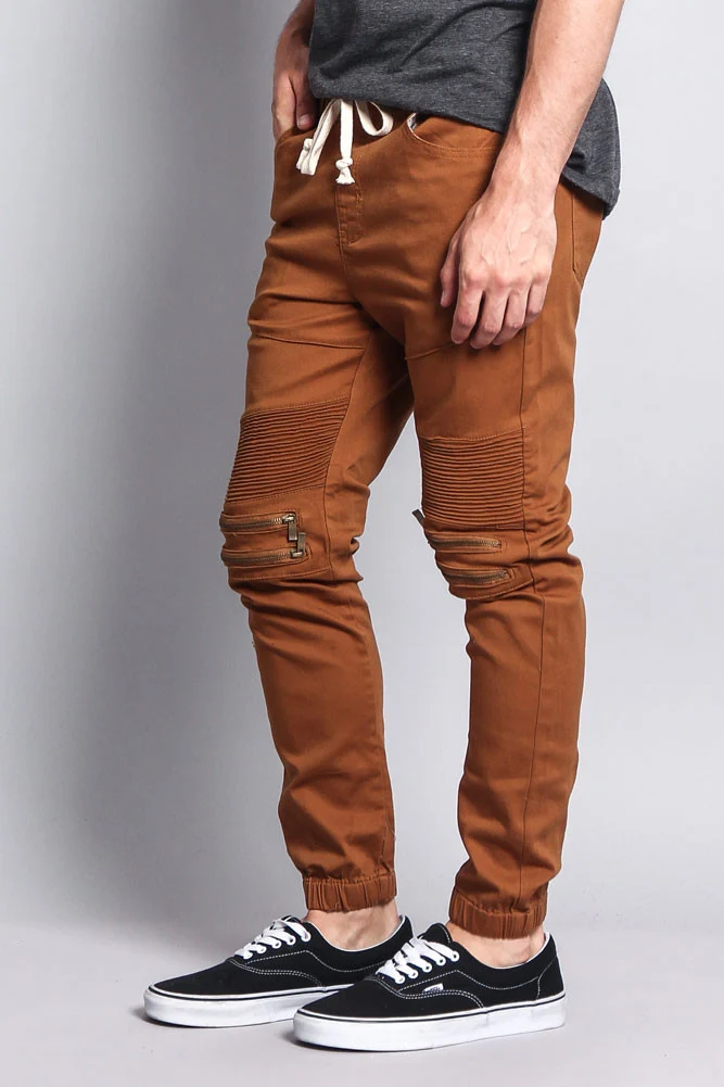 Zipper Knee Biker Twill Jogger Pants - Image 52